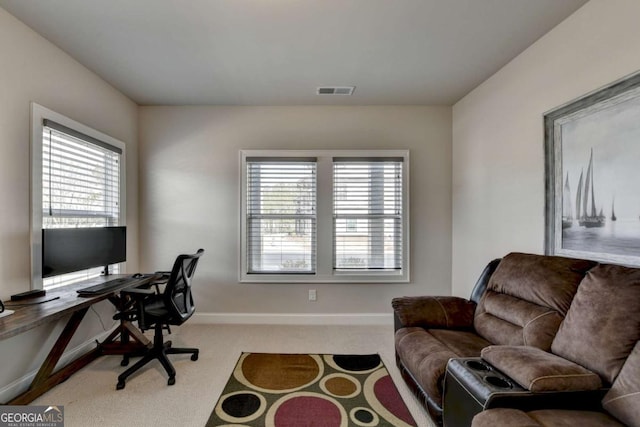 office with carpet flooring