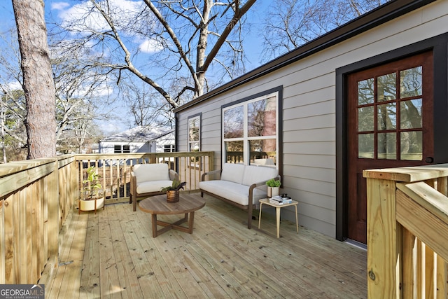 deck featuring an outdoor hangout area