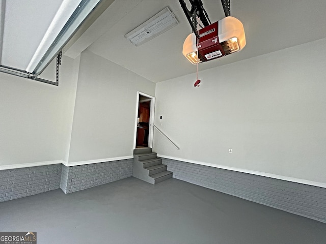 garage with a heating unit