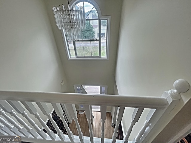 stairs with a wealth of natural light