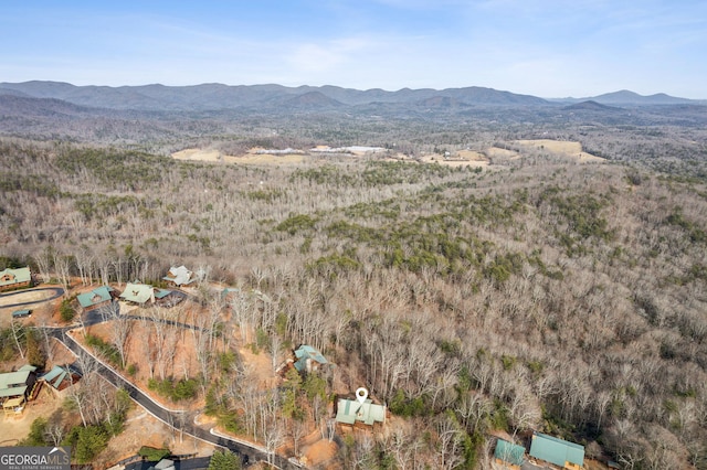 bird's eye view featuring a mountain view