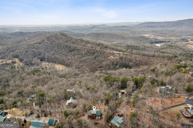 drone / aerial view with a mountain view