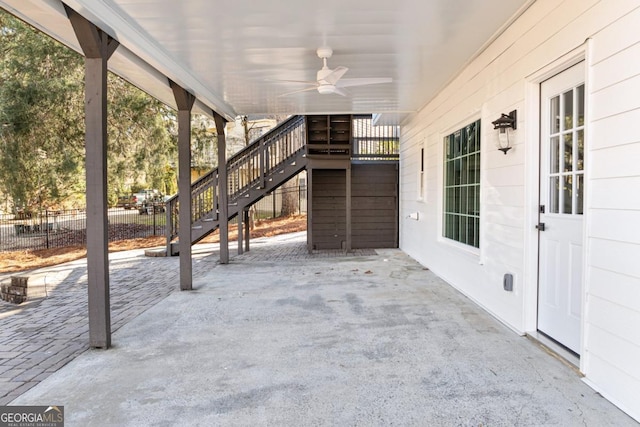 view of patio / terrace with ceiling fan