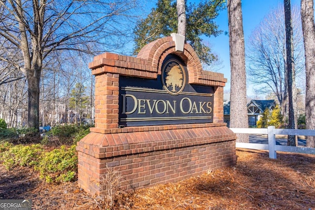 view of community sign