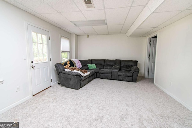 4222 Honey Creek Way, Powder Springs, GA 30127 - living room with carpet and a drop ceiling