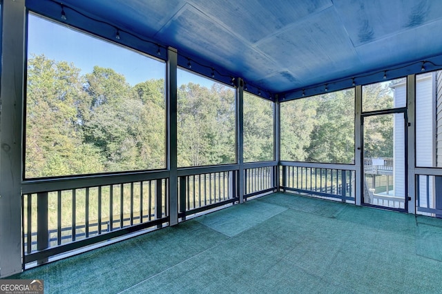 view of unfurnished sunroom