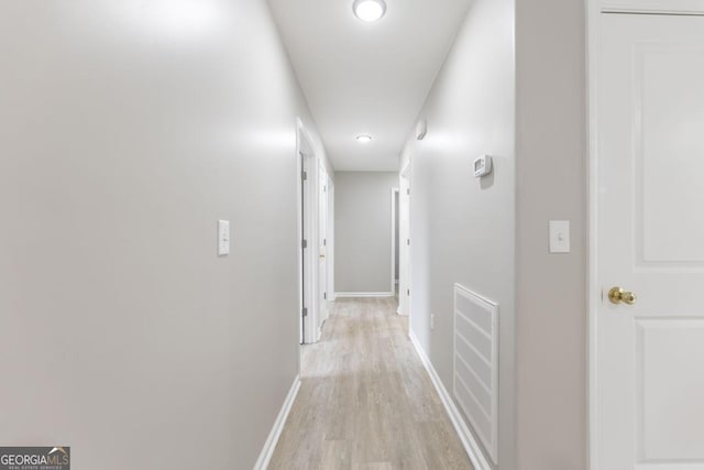 hall featuring light hardwood / wood-style floors