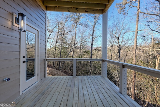 view of wooden deck