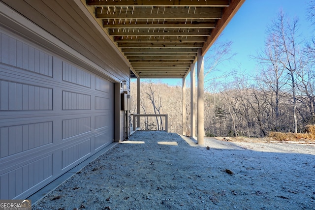 exterior space featuring a garage