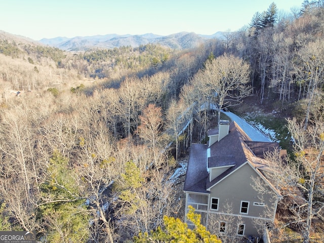 bird's eye view featuring a mountain view