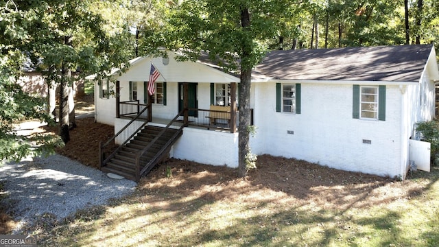 view of front facade with a porch