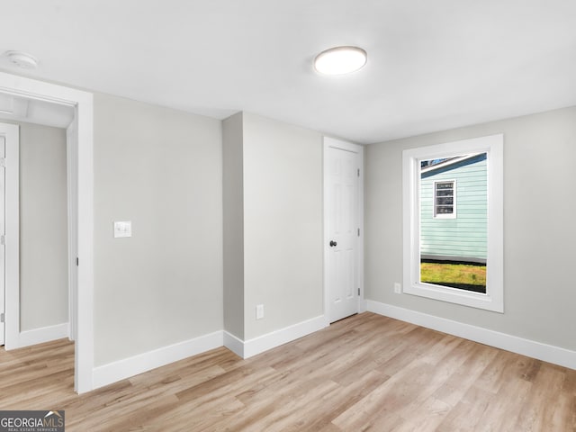 empty room featuring light hardwood / wood-style flooring