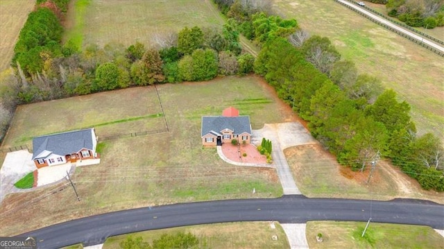 bird's eye view featuring a rural view