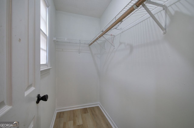 spacious closet with wood finished floors