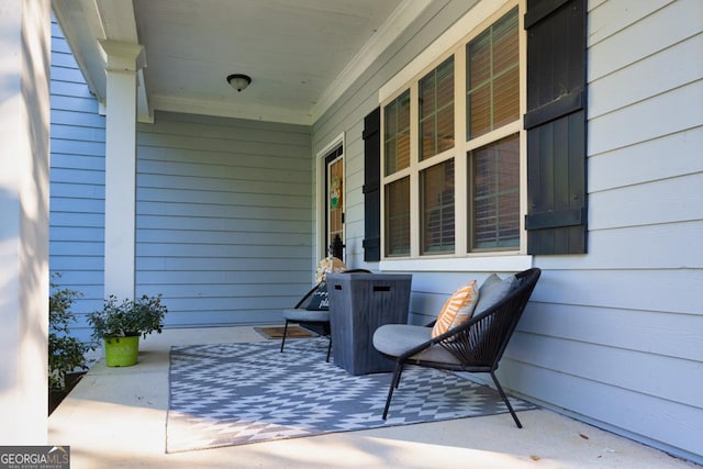 view of patio with a porch