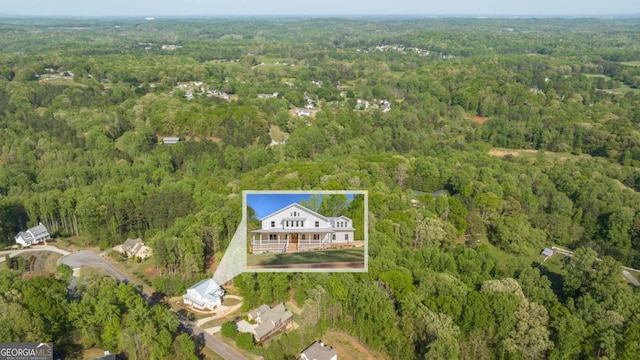 4226 Quail Creek Dr, Flowery Branch, GA 30542 - aerial view of property and surrounding area with a heavily wooded area