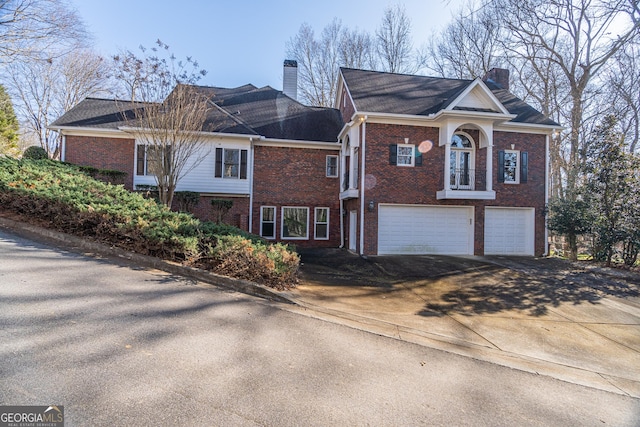 view of front property with a garage