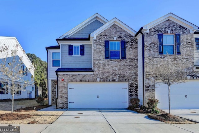 view of front of house with a garage