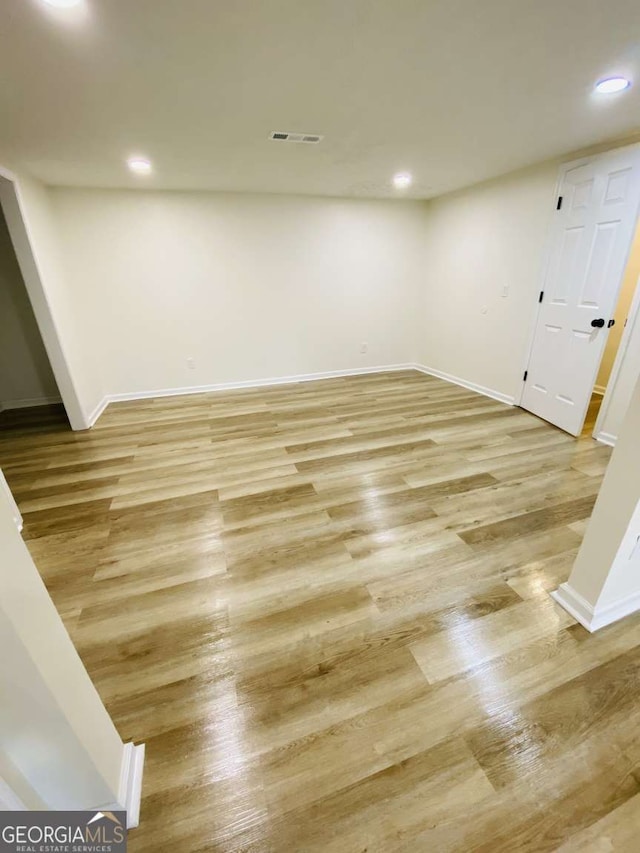 interior space with light hardwood / wood-style floors