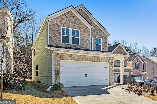 view of front of house with a garage