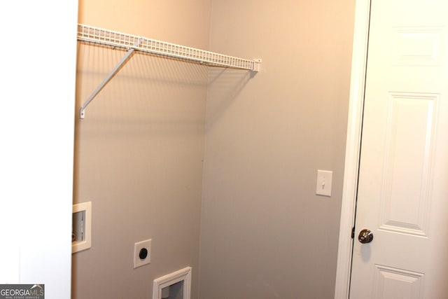 laundry room with electric dryer hookup and hookup for a washing machine