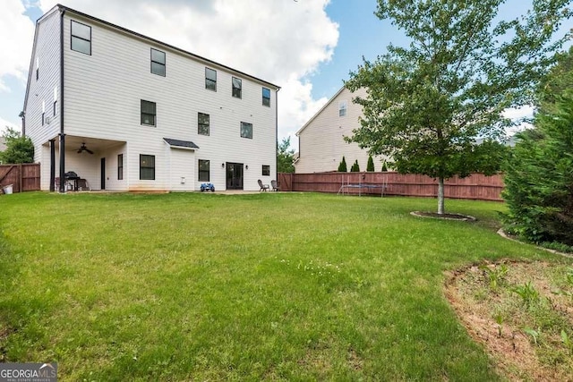 rear view of house featuring a yard