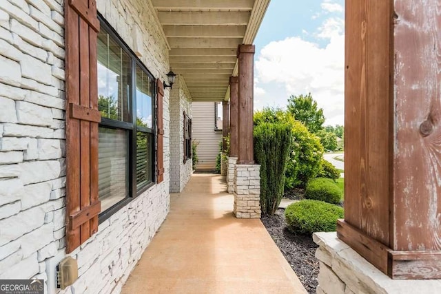 view of patio featuring covered porch