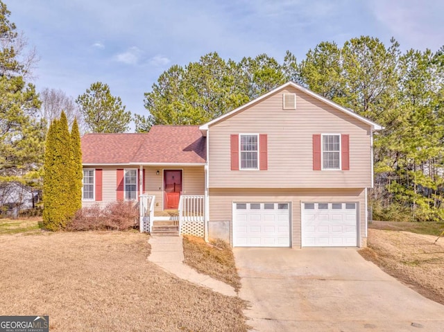 tri-level home featuring a garage