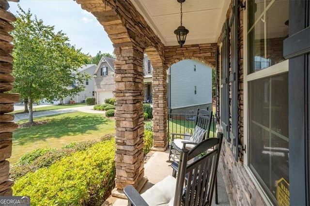 view of patio with a porch