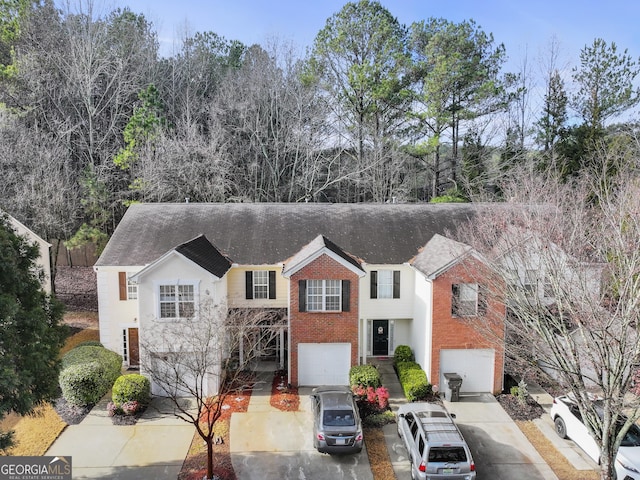 front of property with a garage