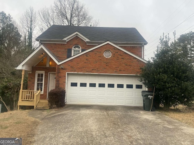 front of property featuring a garage