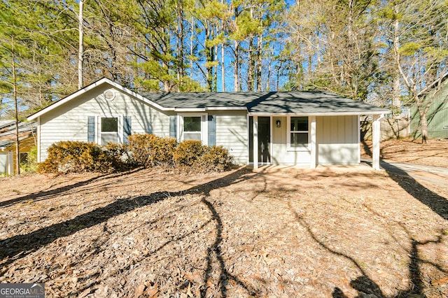 view of ranch-style home