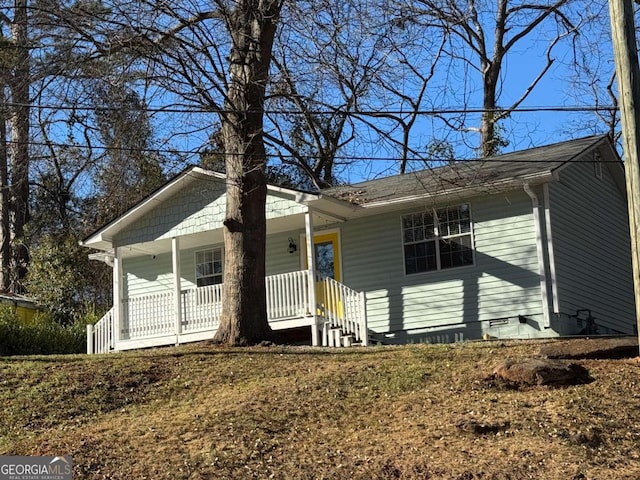 view of single story home