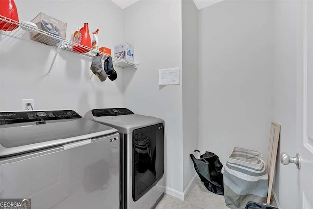 laundry room featuring washer and dryer