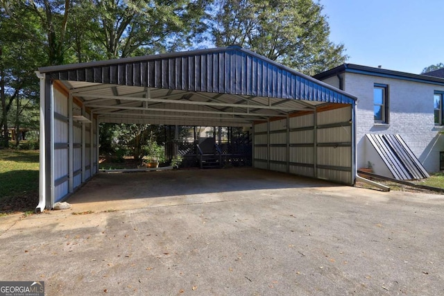 view of parking featuring a carport