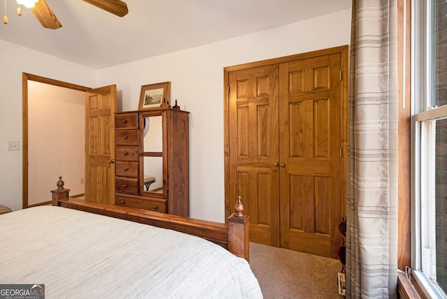 bedroom with ceiling fan