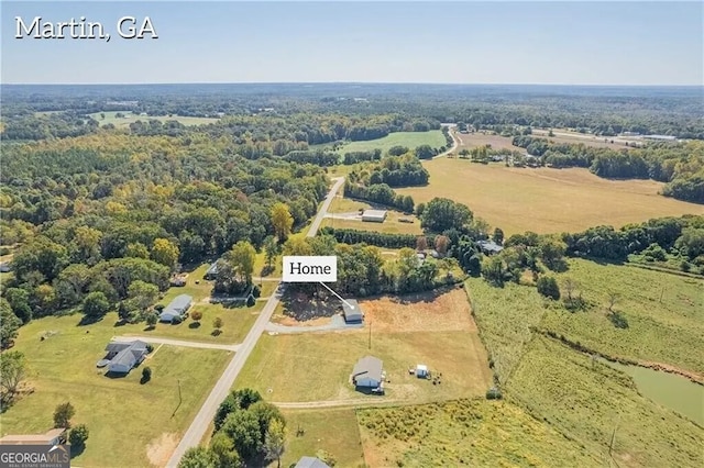 bird's eye view with a rural view