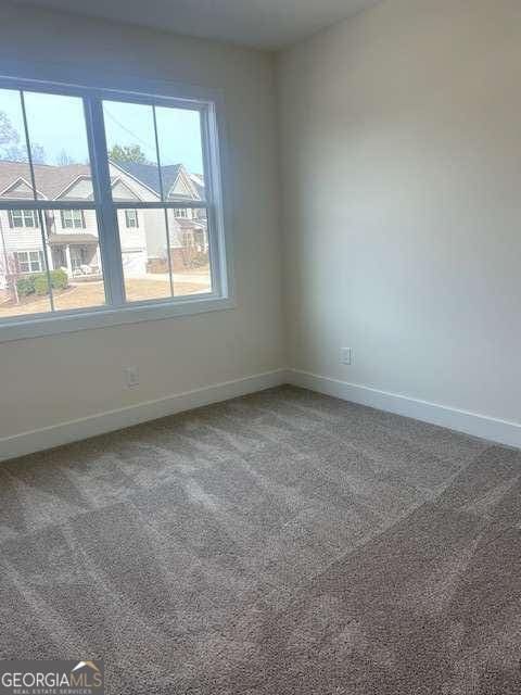 unfurnished room with a healthy amount of sunlight and carpet flooring