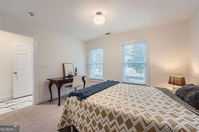 view of carpeted bedroom