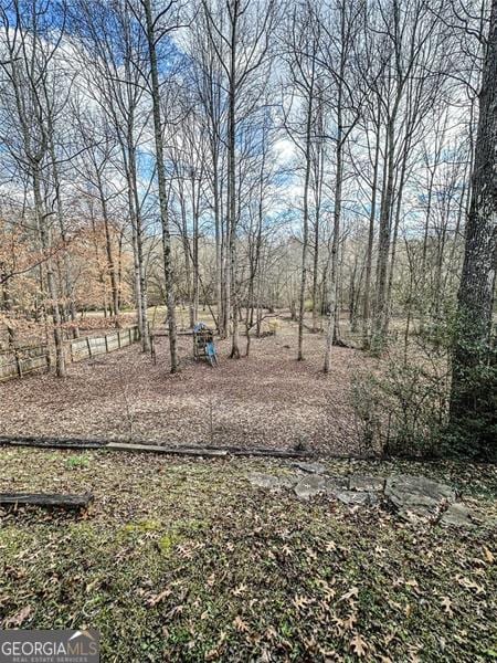 view of yard with a playground