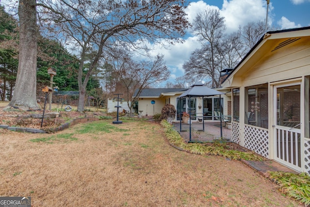 view of yard with a gazebo