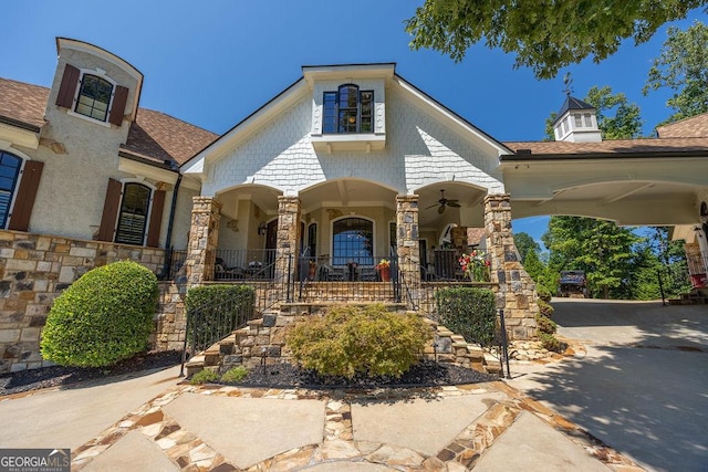 view of front of property with a porch