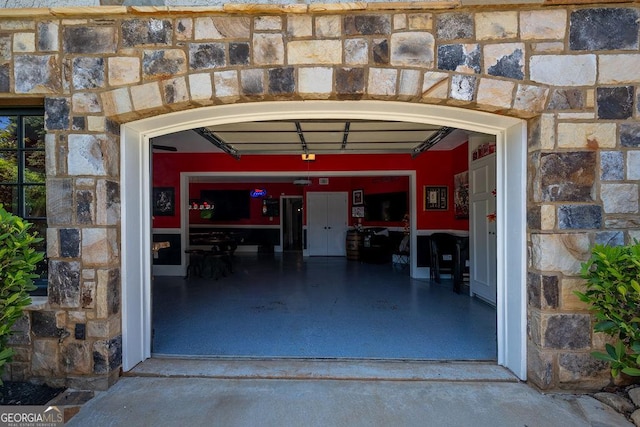 view of garage