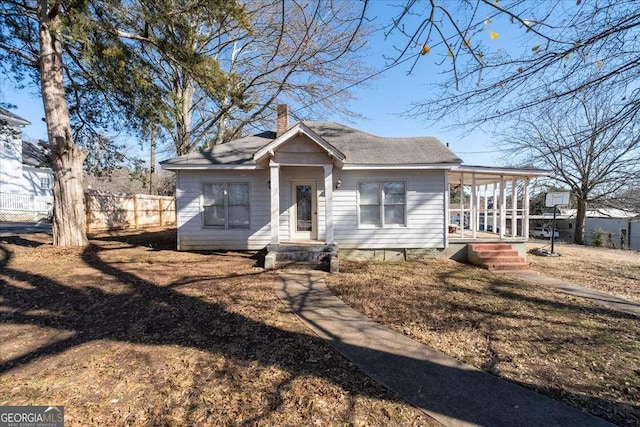 view of bungalow-style house