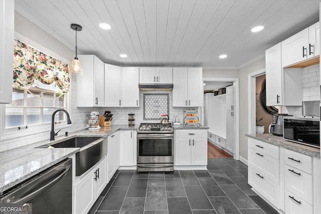 kitchen featuring white cabinetry, gas range, and dishwasher