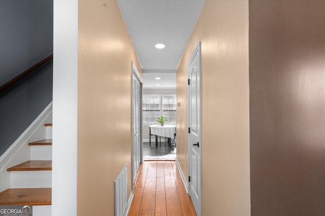 hall featuring light hardwood / wood-style floors