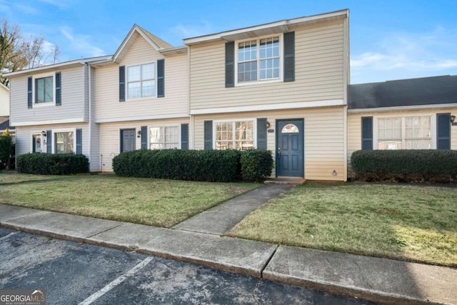 view of front facade with a front lawn