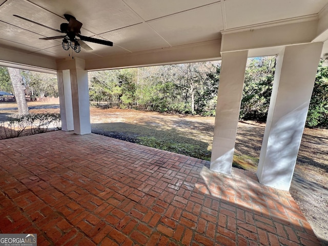 view of patio / terrace featuring a ceiling fan