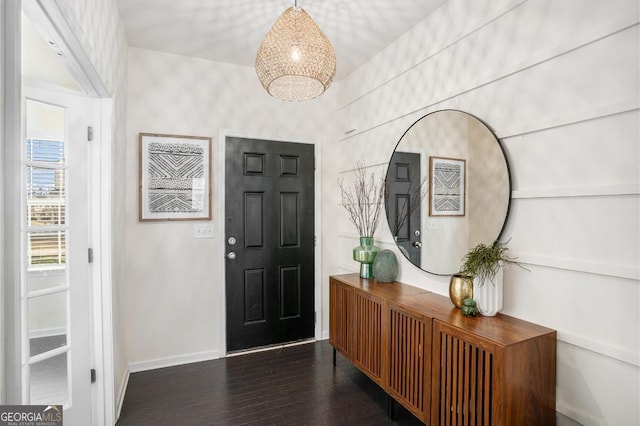 entryway featuring dark hardwood / wood-style floors