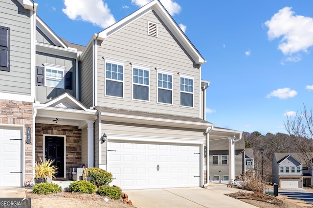 view of front of house with a garage